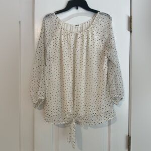 West K white/Cream Blouse with Black Dots